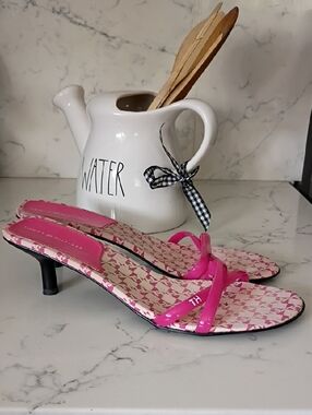 Tommy Hilfiger Pink Strappy Kitten Heel Sandals